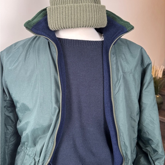 Rare vintage reversible winter jacket jet from the 90s | Medium | Forest Green - Picture 3 of 11